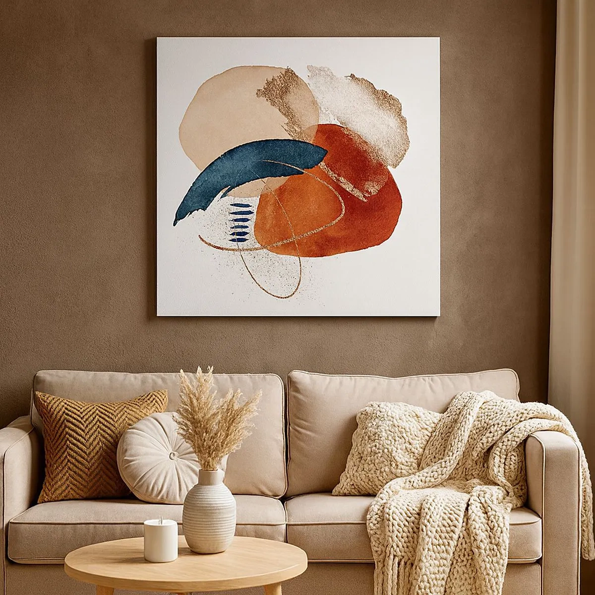 Obraz na płótnie - Owalna kompozycja - 30x30 cm