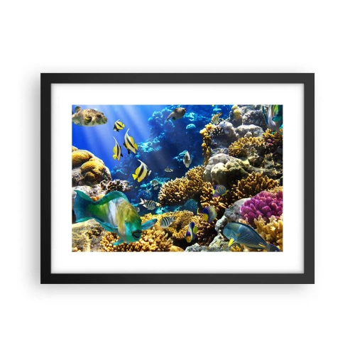 Plakat w czarnej ramie - Duży ruch na wakacyjnym szlaku - 40x30 cm