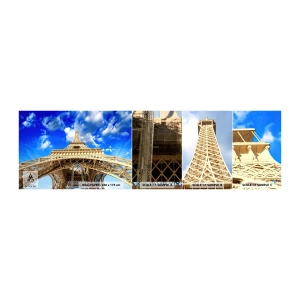 Fototapeta Próbka Standard Eco - Sięgając nieba i chmur - Miasto, Paryż, Wieża Eiffla - 100x30 cm