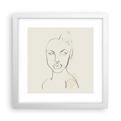 Plakat w białej ramie - Zarys zmysłowości - 30x30 cm
