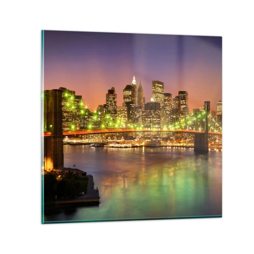 Obraz na szkle - Tu światło nigdy nie gaśnie - 50x50 cm