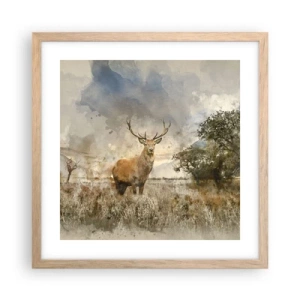 Plakat w ramie jasny dąb - Godność - siła - dostojeństwo - 40x40 cm