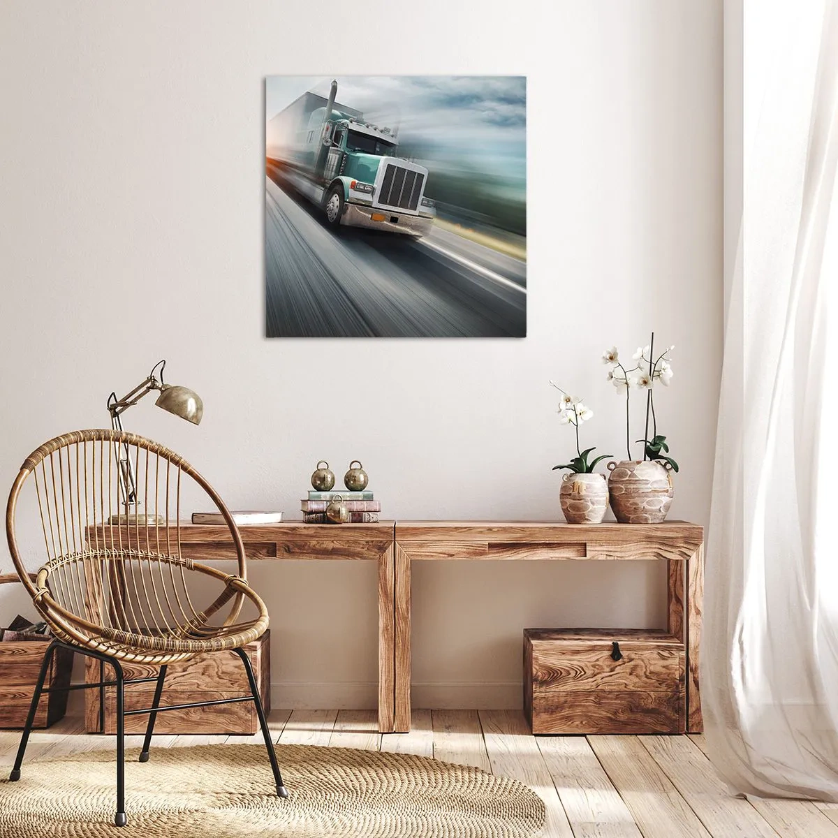 Obraz na płótnie - Amerykański olbrzym w pędzie - 60x60 cm