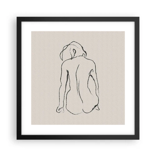 Plakat w czarnej ramie - Akt dziewczęcy - 40x40 cm
