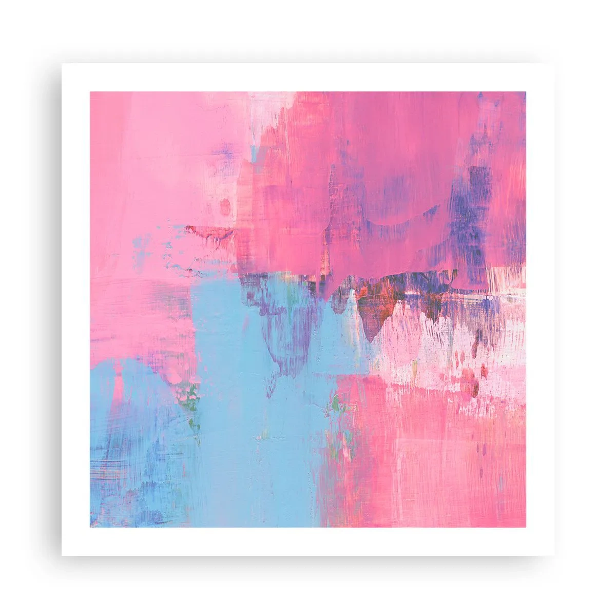 Plakat - Róż, błękit i szczypta światła - 60x60 cm