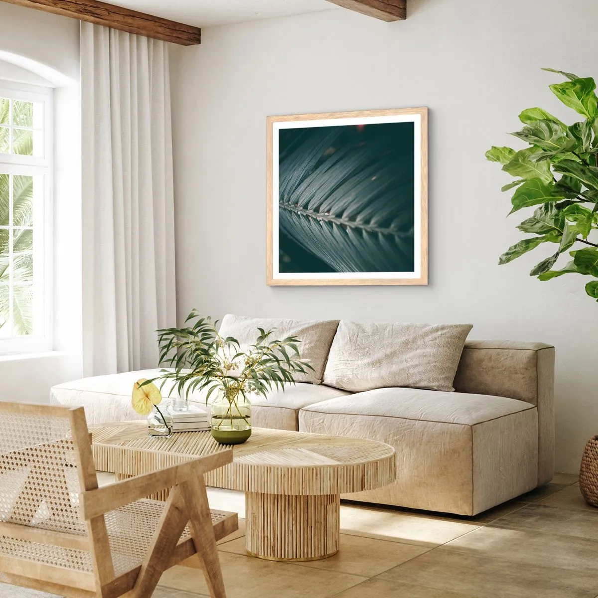 Plakat w ramie jasny dąb - Precyzja natury - 60x60 cm