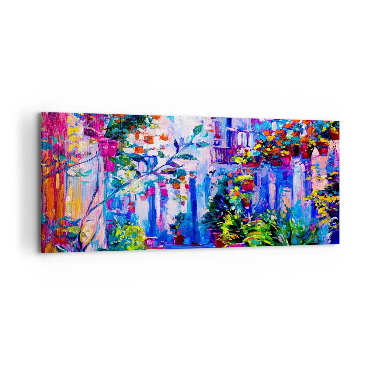 Obraz na płótnie - Impresja - włoska uliczka - 100x40 cm