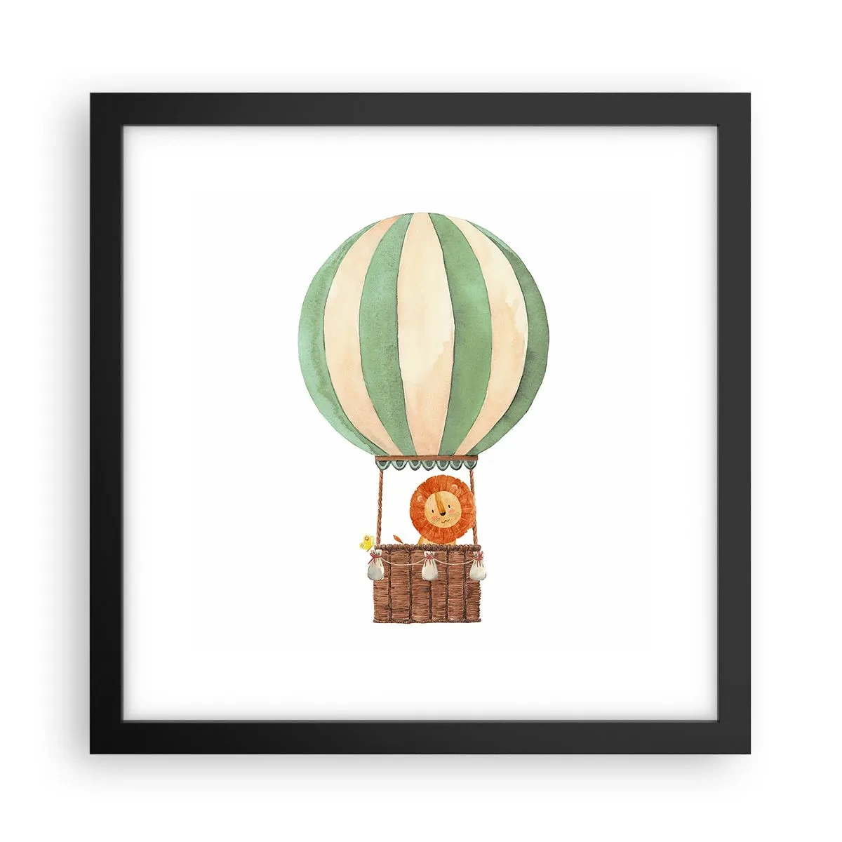 Plakat w czarnej ramie - Podróże Leona - 30x30 cm
