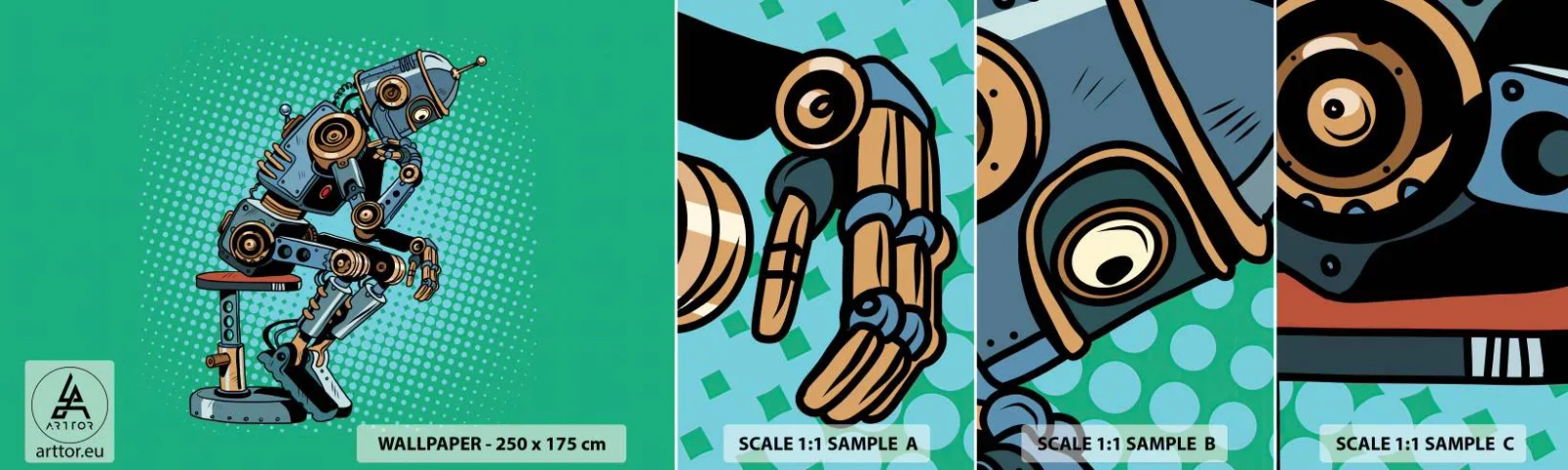 Fototapeta Próbka Standard Eco - Nad istotą bytu - Abstrakcja, Inteligentny Robot, Dla Dzieci - 100x30 cm