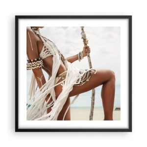 Plakat w czarnej ramie - Kapłanka słońca - 50x50 cm