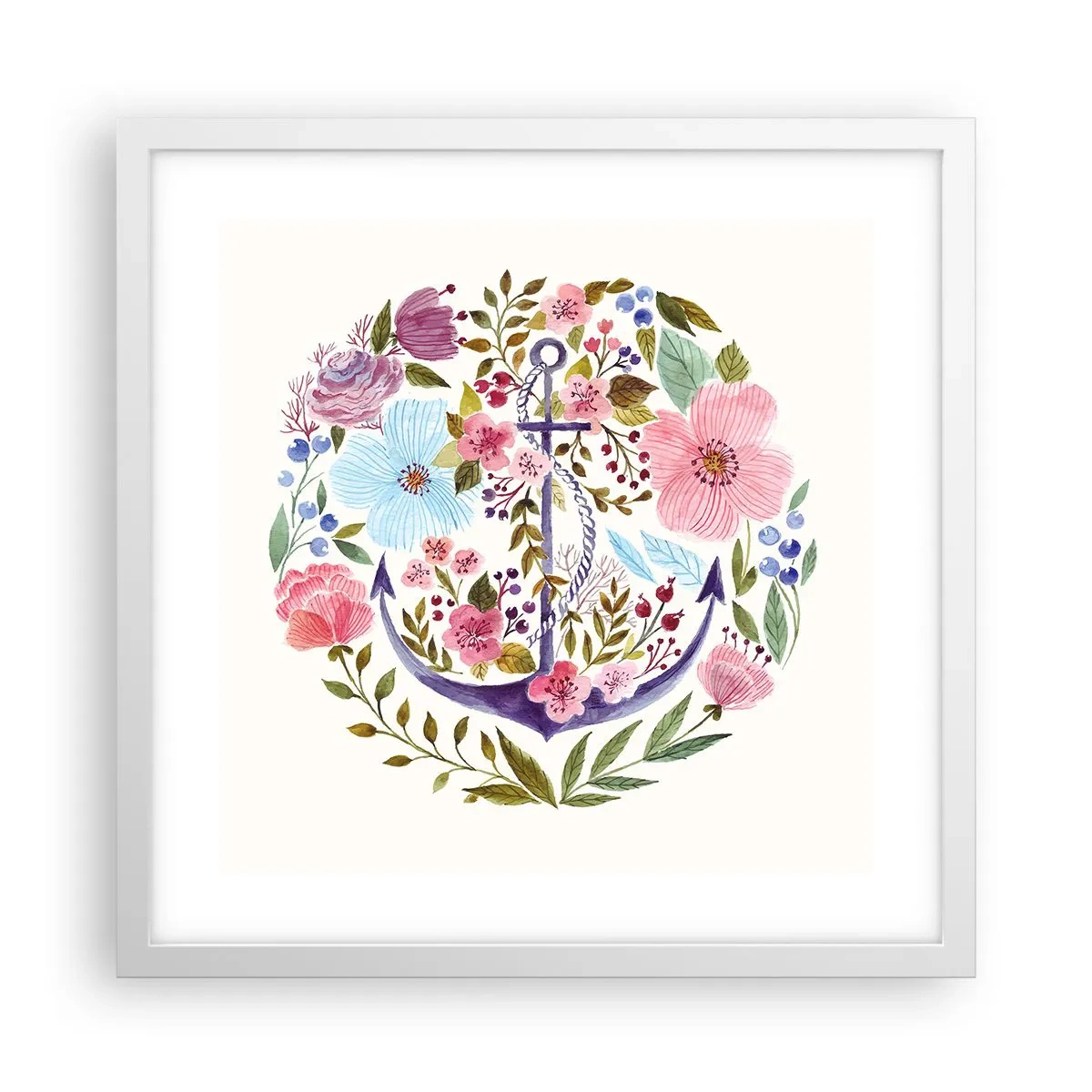 Plakat w białej ramie - Dobry sen żeglarza - 40x40 cm