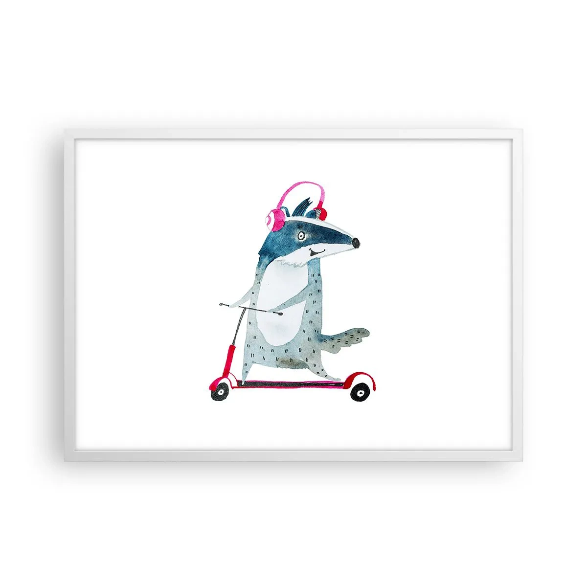 Plakat w białej ramie - Borsucze radości - 70x50 cm