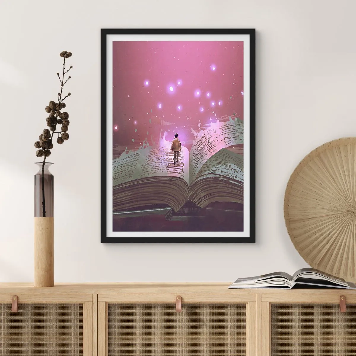 Plakat w czarnej ramie - Zaproszenie do innego świata - przeczytaj! - 40x50 cm