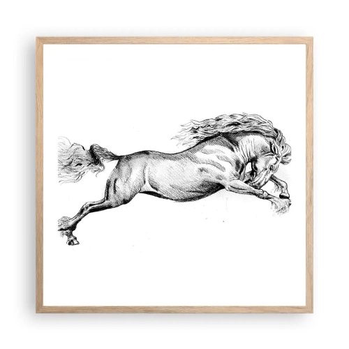 Plakat w ramie jasny dąb - Zatrzymany w galopie - 60x60 cm