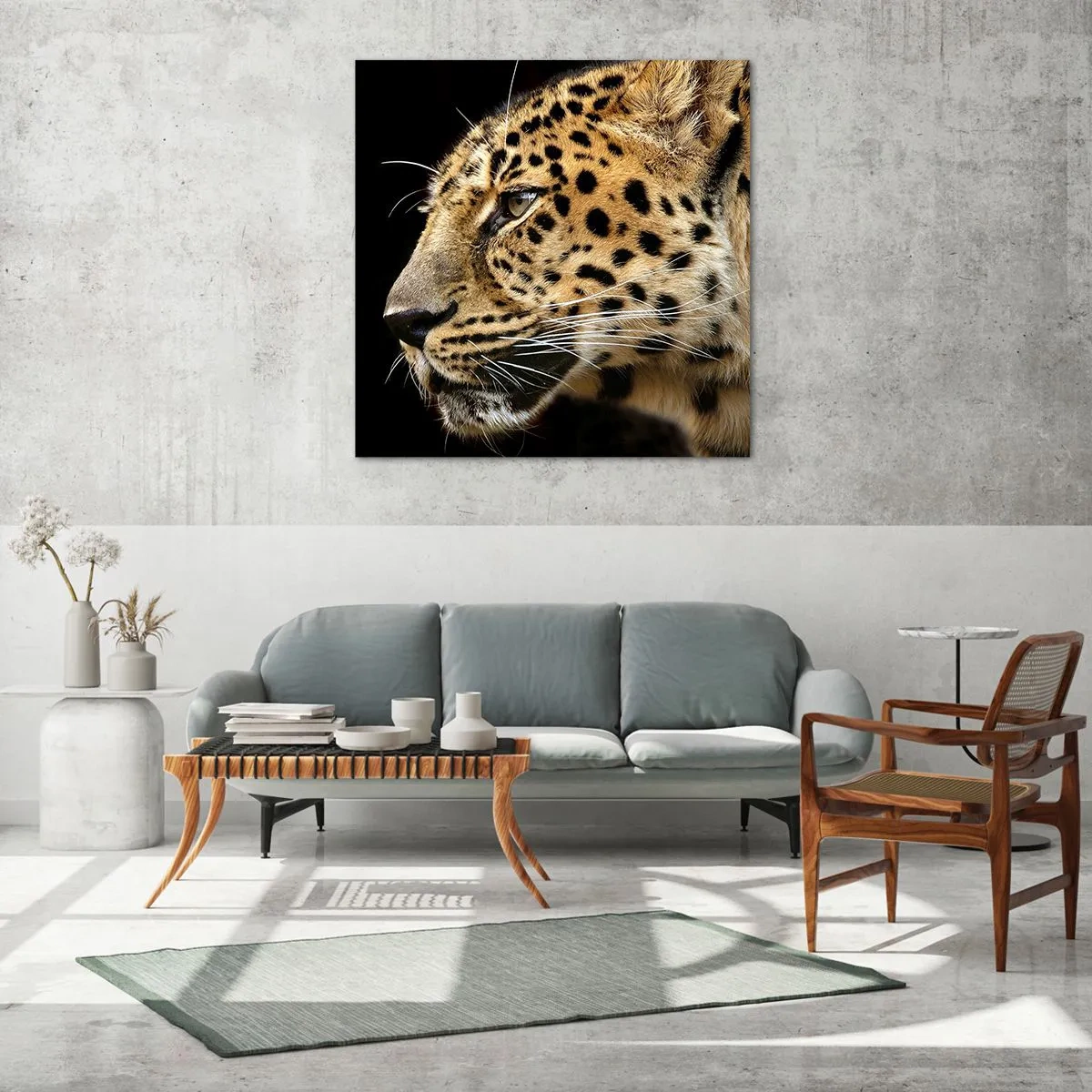 Obraz na szkle - Spokojny, skupiony, gotowy - 40x40 cm