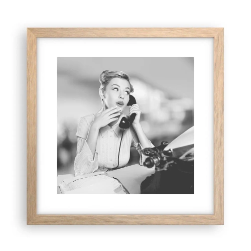 Plakat w ramie jasny dąb - Halo, tu lata 50. - 30x30 cm