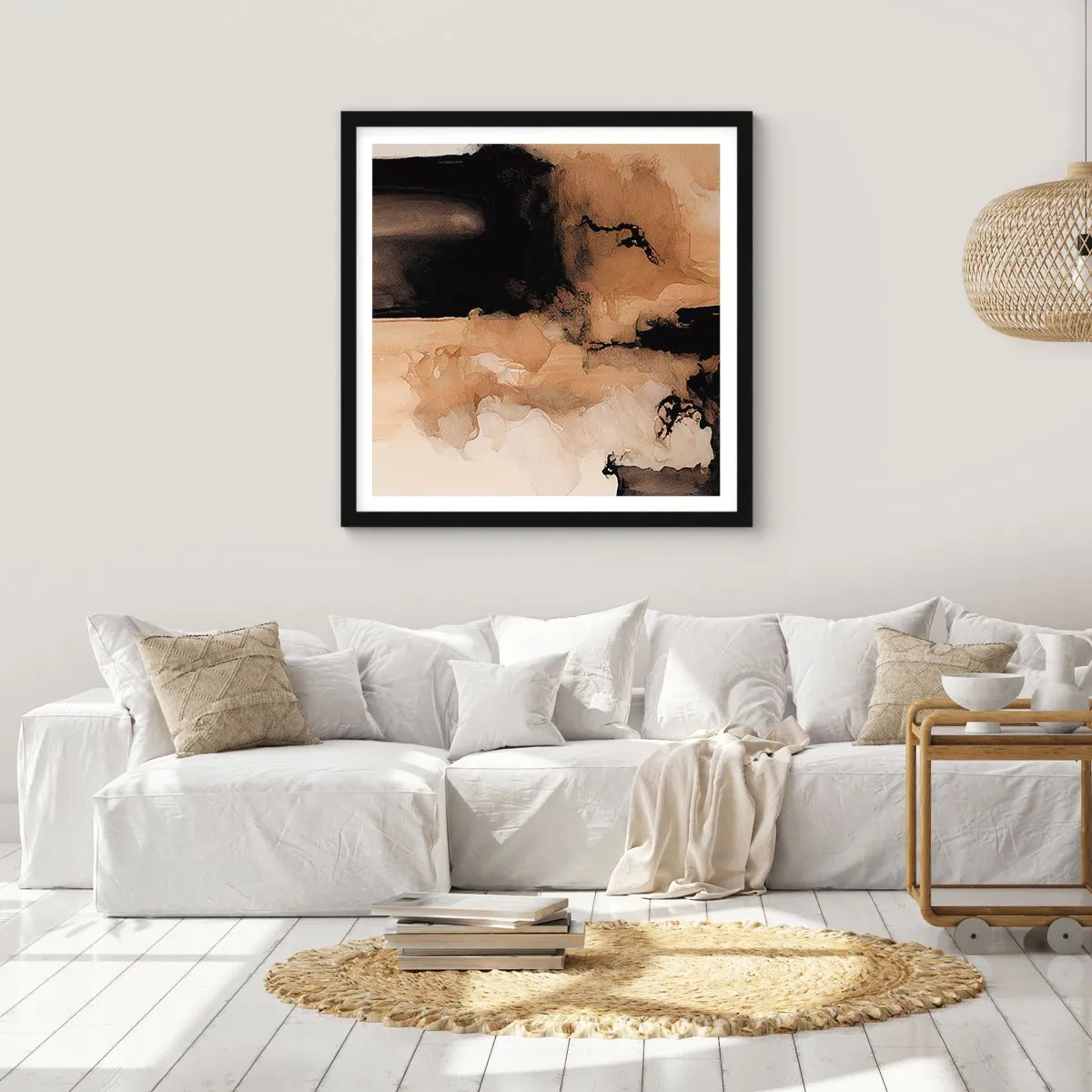 Plakat w czarnej ramie - Abstrakcja intrygująca - 60x60 cm