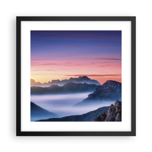 Plakat w czarnej ramie - Nad dolinami - 40x40 cm