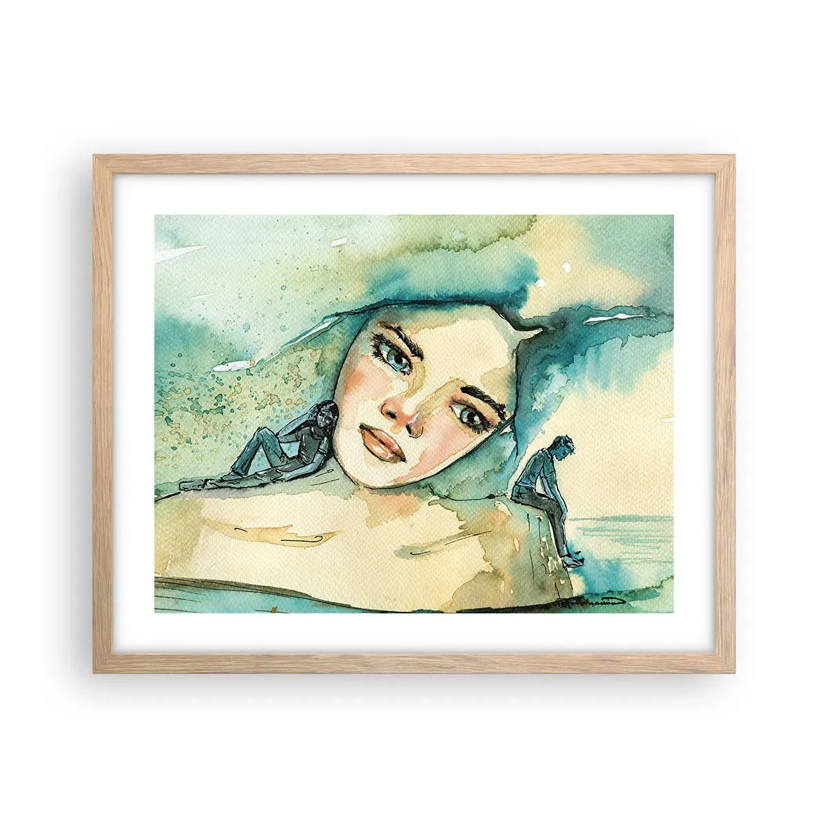 Plakat w ramie jasny dąb - Am I blue? - 50x40 cm