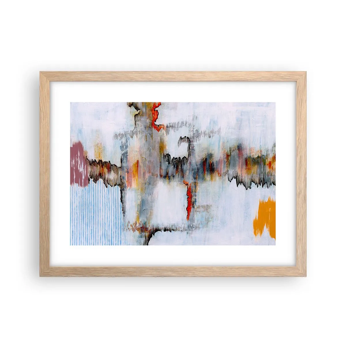 Plakat w ramie jasny dąb - Patykiem na wodzie - 40x30 cm