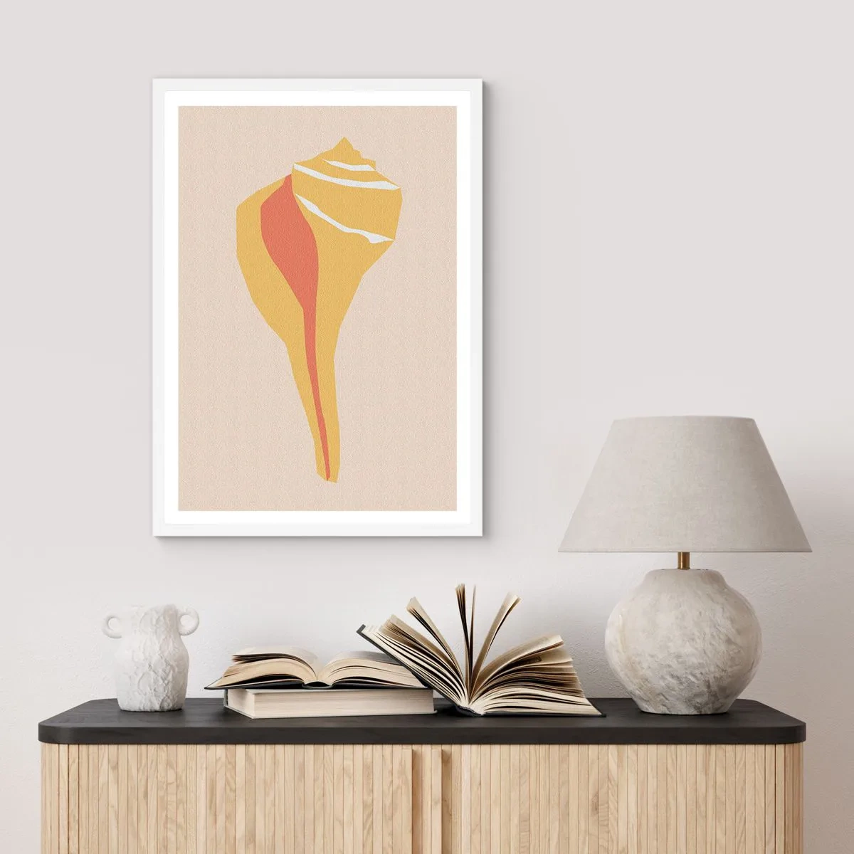 Plakat w białej ramie - Abstrakcja organiczna – wzrost - 61x91 cm