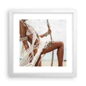 Plakat w białej ramie - Kapłanka słońca - 30x30 cm