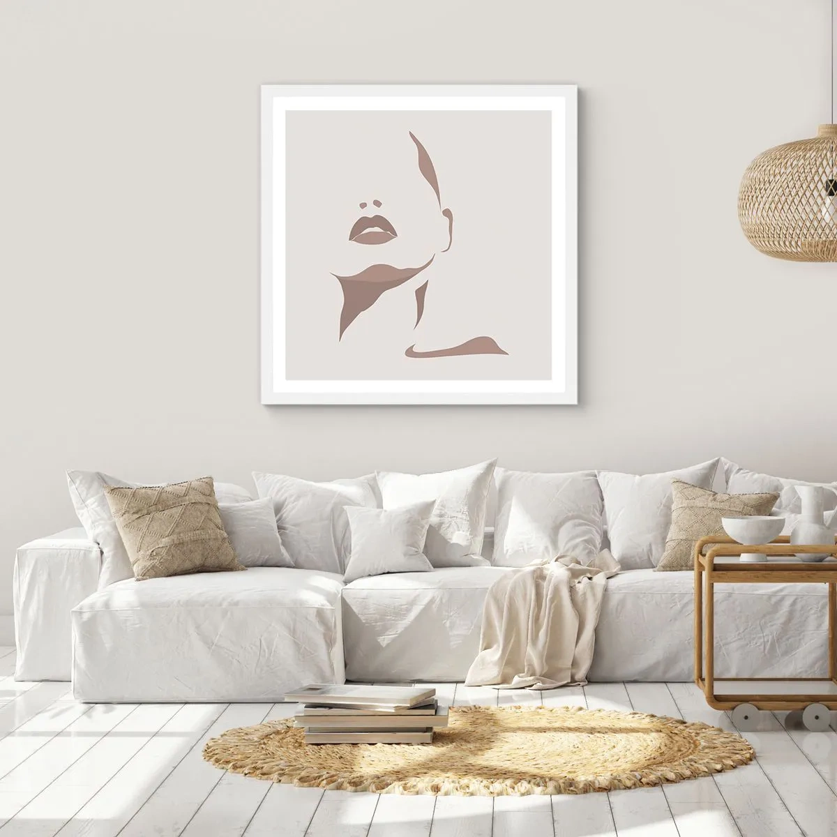 Plakat w białej ramie - Stworzona ze światła i cienia - 30x30 cm