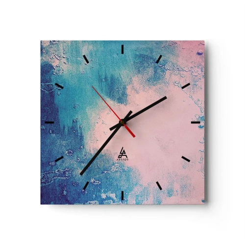 Zegar ścienny - Błękitne objęcia - 40x40 cm