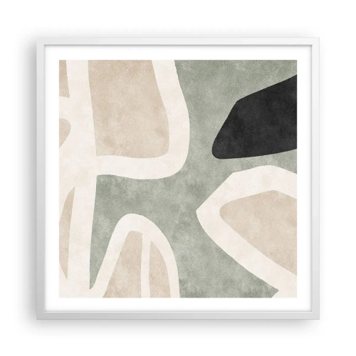 Plakat w białej ramie - Kompozycja z motywem czerni - 60x60 cm