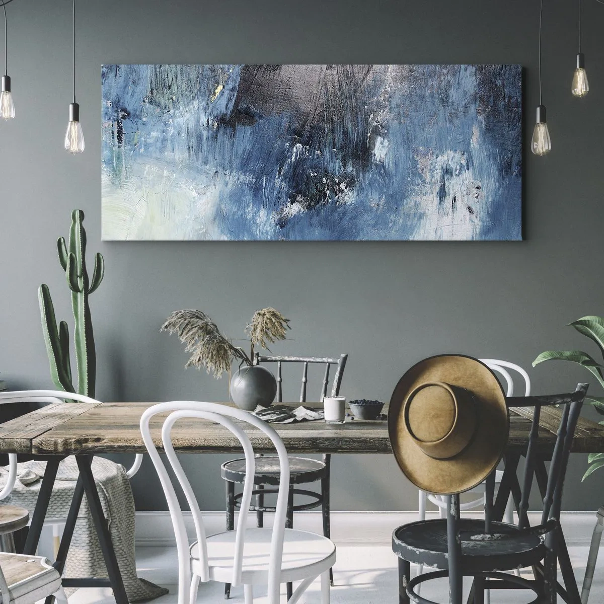 Obraz na płótnie - Błękitna rapsodia - 100x40 cm