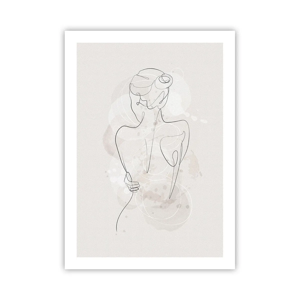 Plakat - Delikatna kobieca sylwetka w linii ciągłej - 50x70cm - Jak czuły instrument - Nowoczesna dekoracja ścienna do salonu, kuchni i sypialni ARTTOR