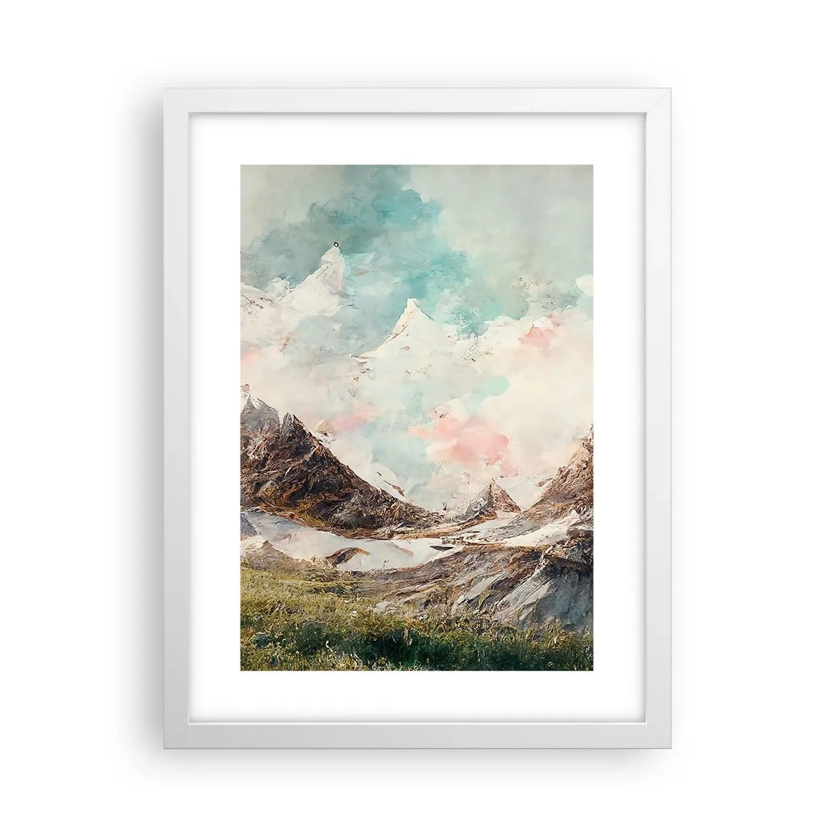 Plakat w białej ramie - Skalne ostrza - 30x40 cm