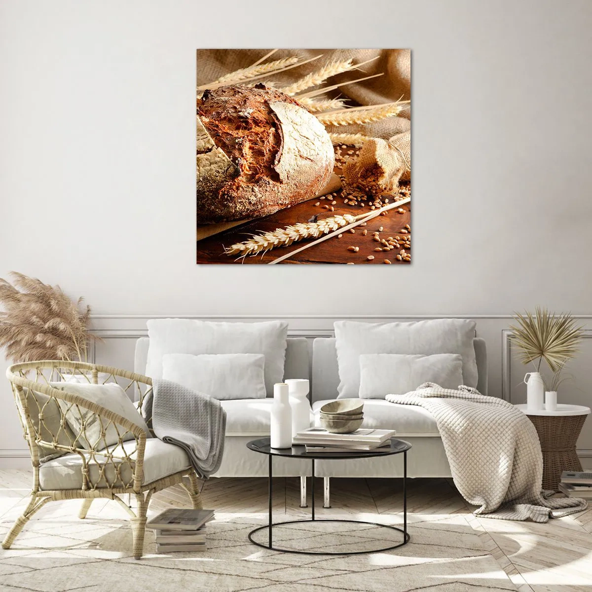 Obraz na szkle - Apetyczny, wonny, chrupiący - 60x60 cm