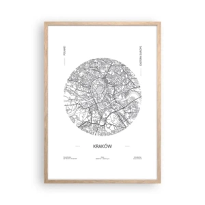 Plakat w ramie jasny dąb - Anatomia Krakowa - 50x70 cm