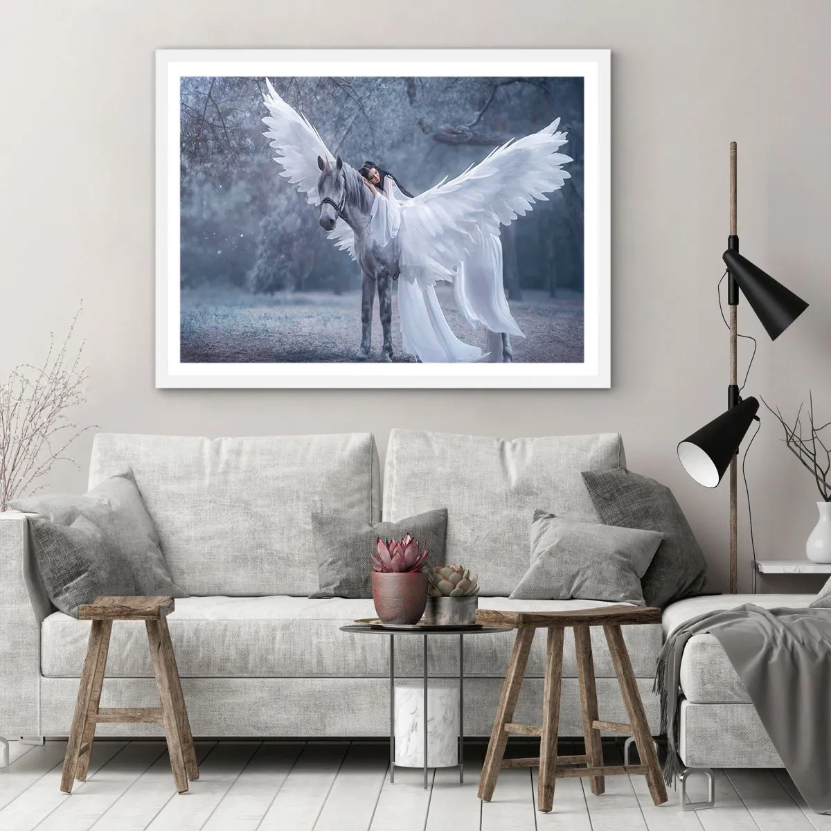 Plakat w białej ramie - Natchniona chwila - 91x61 cm