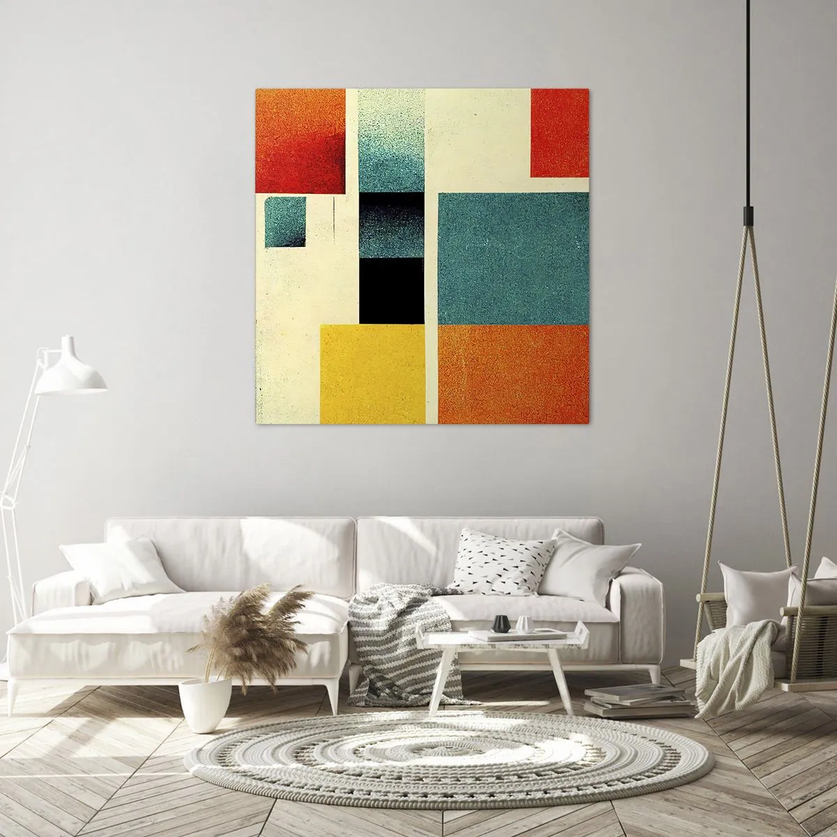 Obraz na płótnie - Abstrakcja geometryczna – dobra energia - 30x30 cm