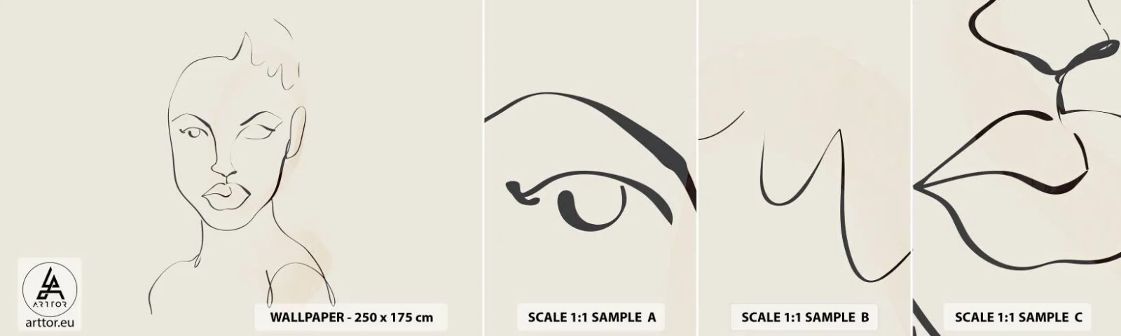 Fototapeta Próbka Samoprzylepna Deluxe Sticker - Zarys zmysłowości - Kobieta, Grafika, Sztuka - 100x30 cm