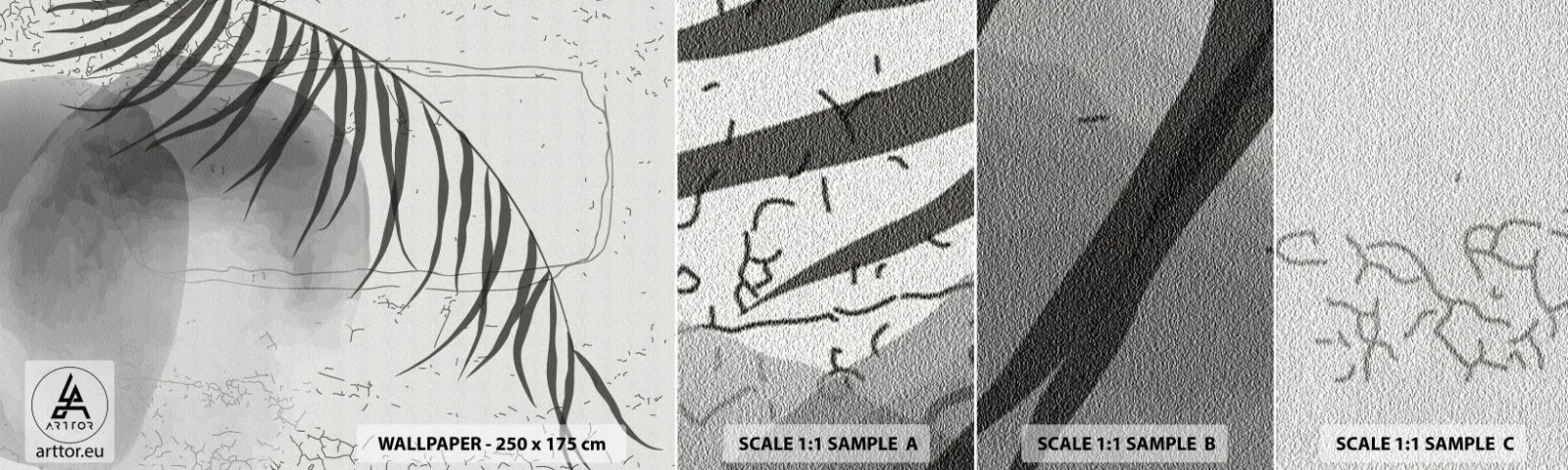 Fototapeta Próbka Samoprzylepna Deluxe Sticker - Subtelna egzotyka natury - Minimalizm, Botaniczny, Liść - 100x30 cm