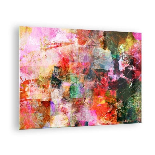 Obraz na szkle - Kolorowa abstrakcja z intensywnymi barwami - 70x50cm - Podróż poprzez róż - Nowoczesna dekoracja ścienna do salonu i sypialni ARTTOR
