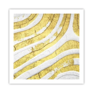 Plakat - Kompozycja w bieli i złocie - 60x60 cm
