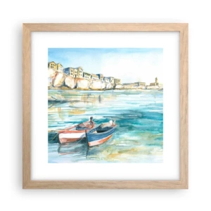 Plakat w ramie jasny dąb - Pejzaż w lazurze - 30x30 cm