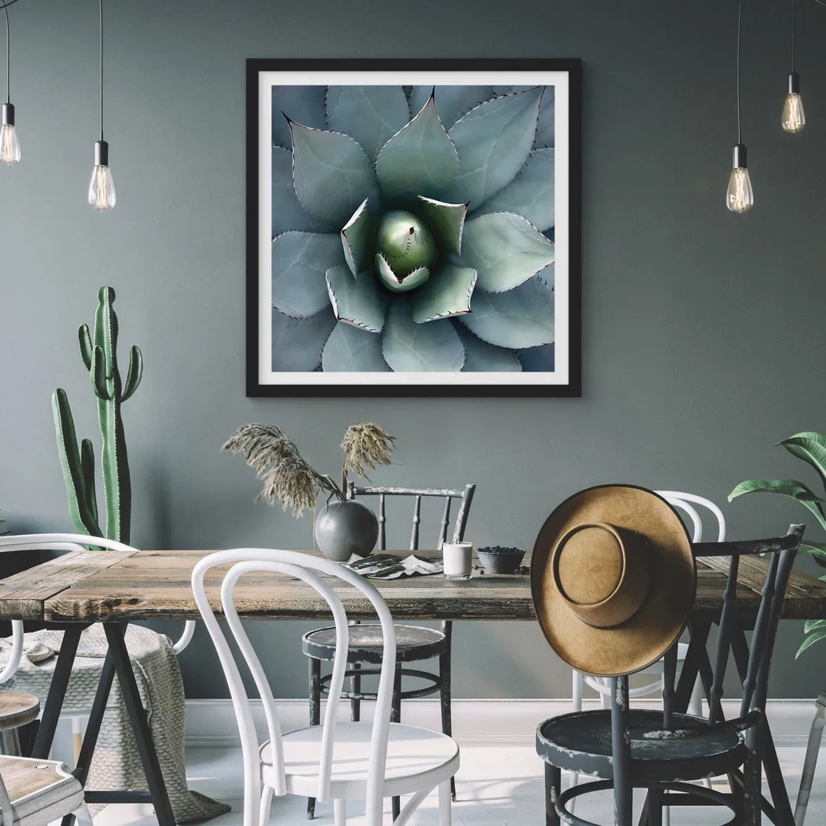 Plakat w czarnej ramie - Wabi i przestrzega - 40x40 cm