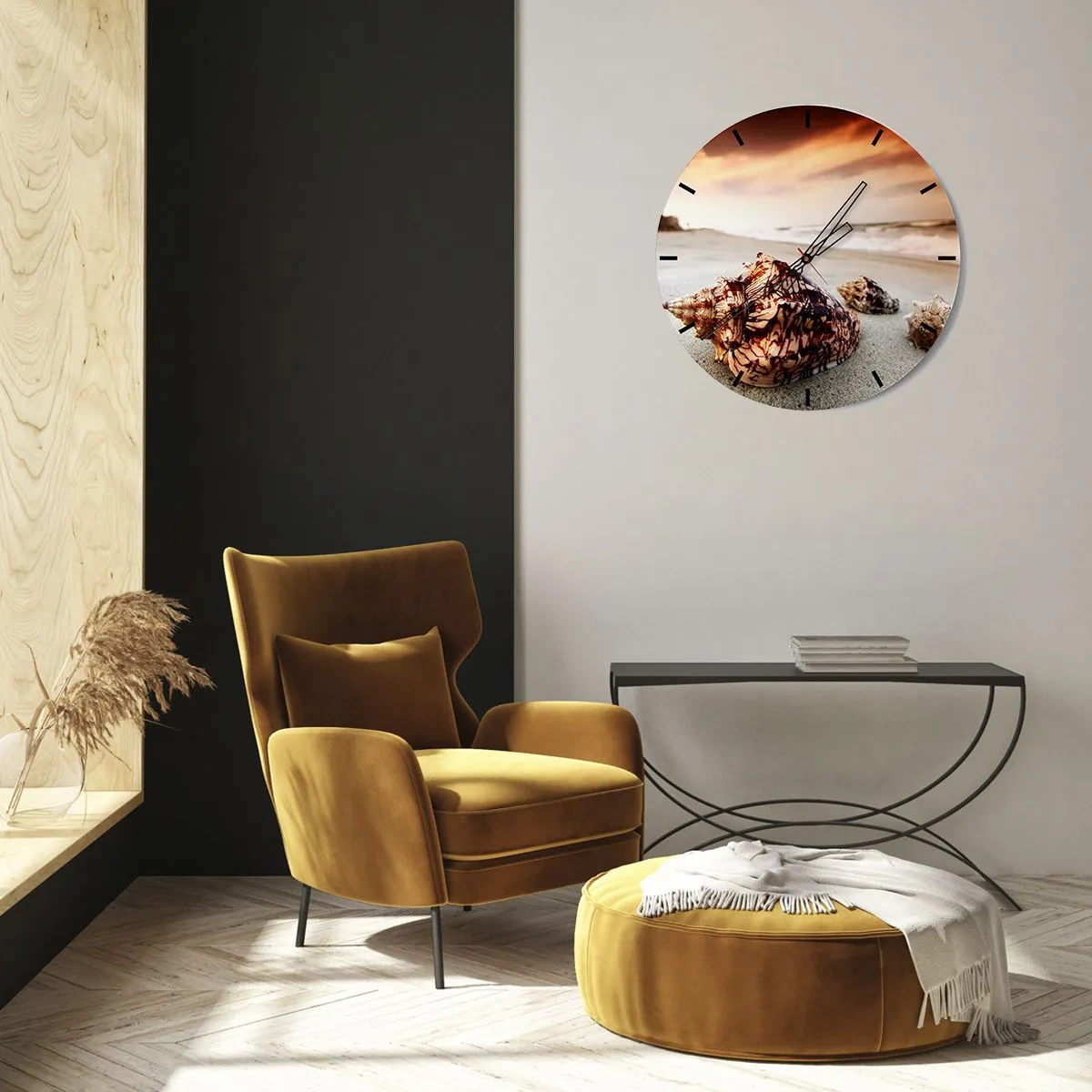 Zegar ścienny - Wygnanki fal - 30x30 cm