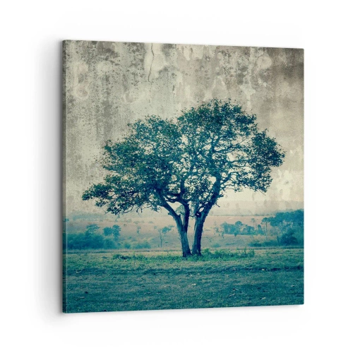 Obraz na płótnie - Jabłoń na błękitnym błoniu? - 60x60 cm