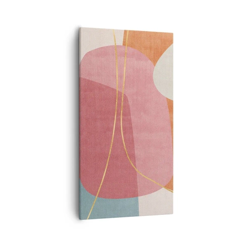 Obraz na płótnie - Pastelowa kompozycja z nicią złota - 55x100 cm
