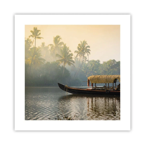 Plakat - Dom na rzece - 40x40 cm