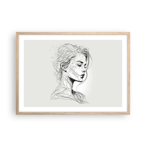Plakat w ramie jasny dąb - Portret w zamyśleniu - 70x50 cm