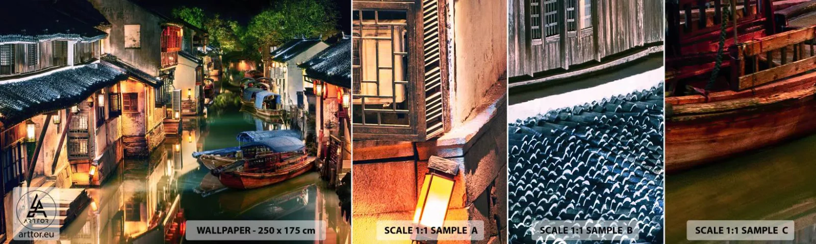 Fototapeta Próbka Samoprzylepna Deluxe Sticker - Wieczór na chińskiej ulicy - Krajobraz, Miasto, Azja - 100x30 cm