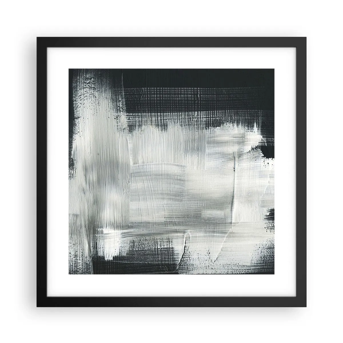 Plakat w czarnej ramie - Utkane z pionu i poziomu - 40x40 cm