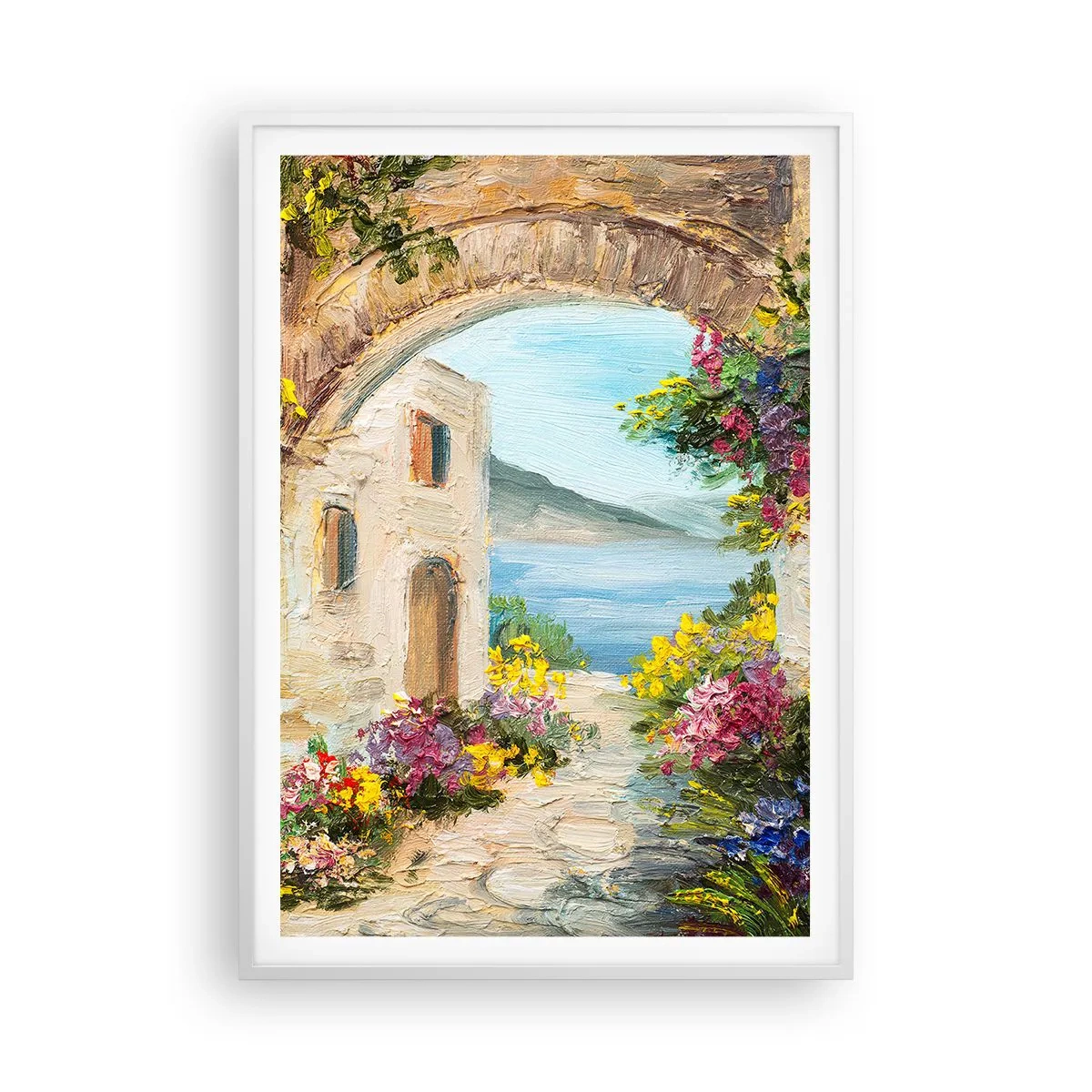 Plakat w białej ramie - Urok nadmorskiej prowincji - 70x100 cm